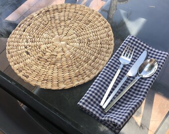 Wasser Hyazinth Faser Matte Runde Untersetzer Platte Tee feine Faser Arten Tisch Küche Handwerk 9 Zoll