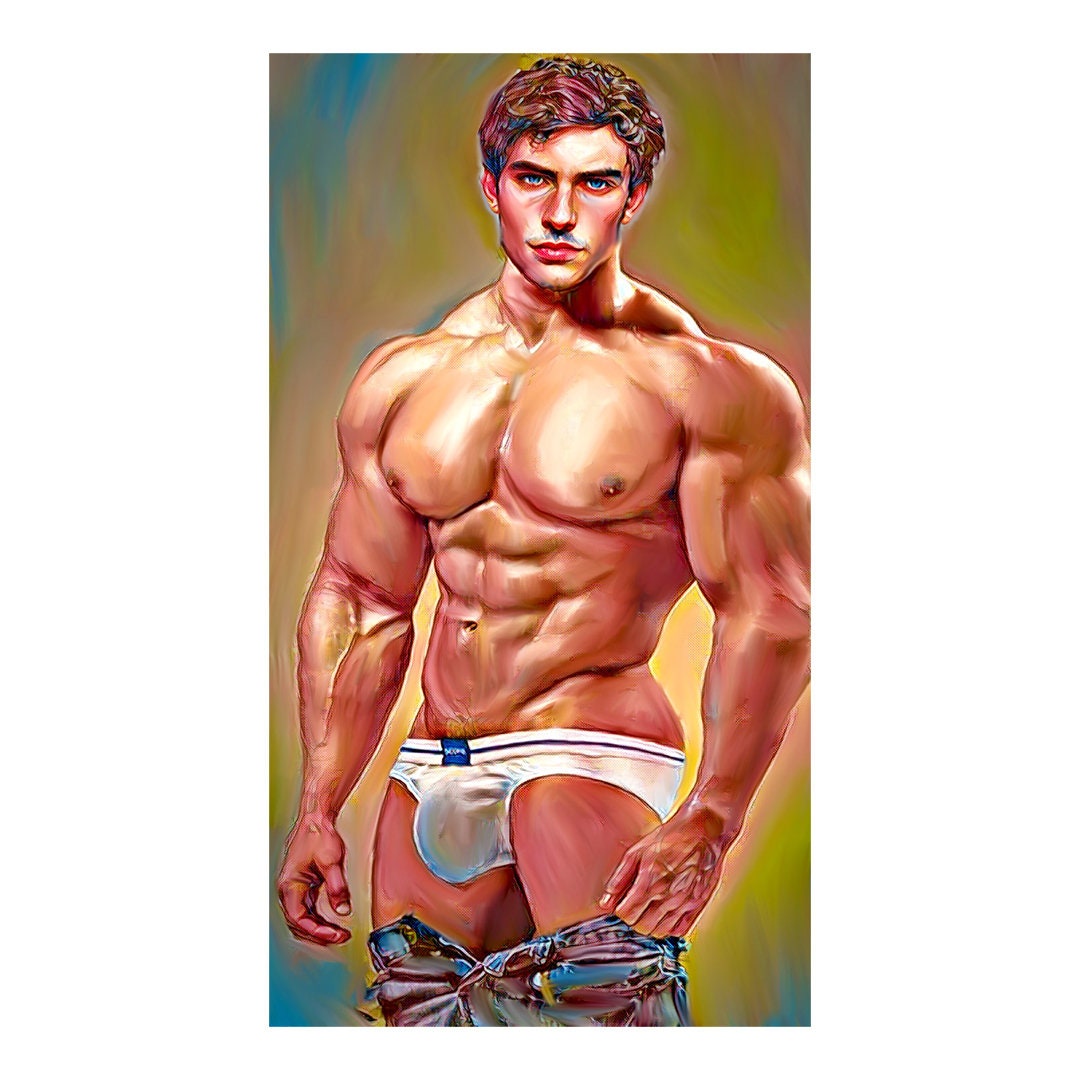 Art Male Body Fitness Hunk Homoerotic Artmale Beauty Etsy