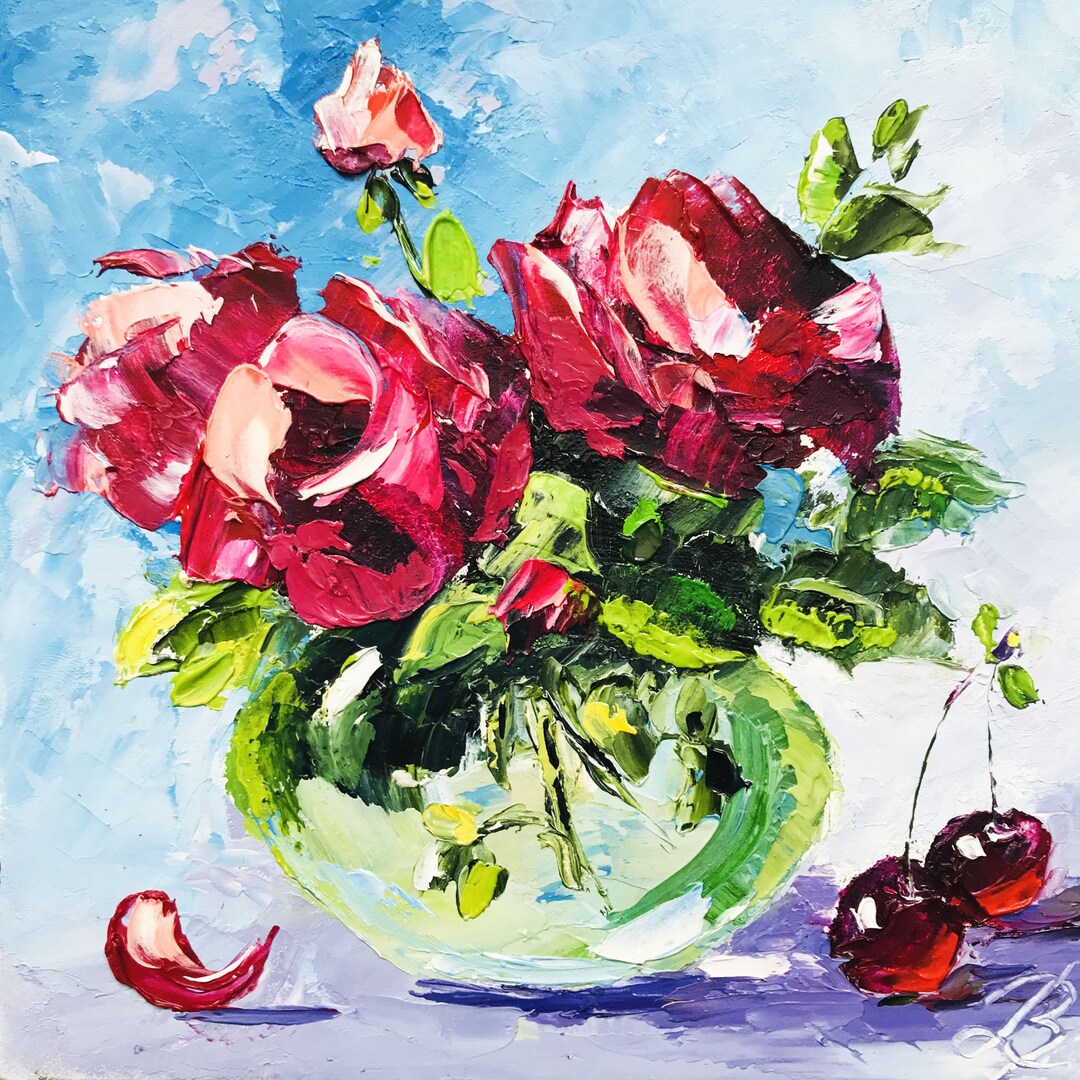 Rose Painting Roses Original Art Original Floral Still Life Painting ...