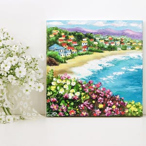 Laguna Beach Oil Painting: California Coastline Seascape, Impasto Art Original