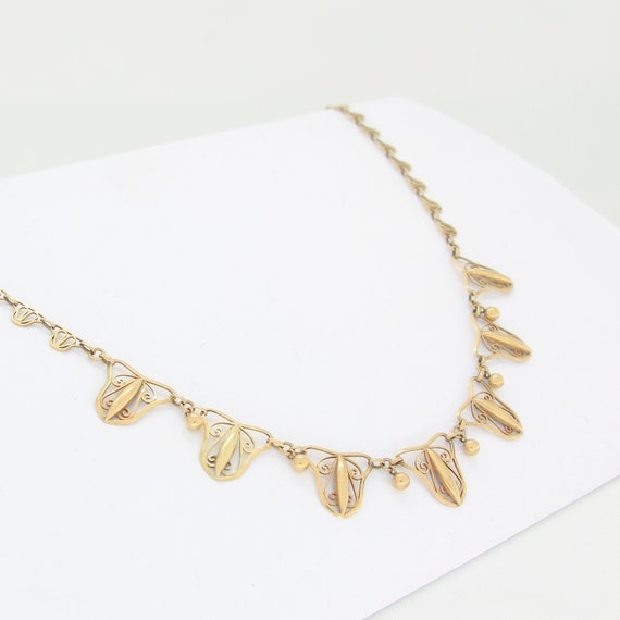 Antique French 18k gold Art Nouveau necklace, Yell