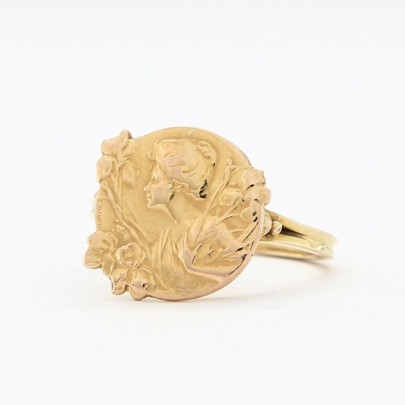 French Art nouveau ring by E Dropsy, Art nouveau j