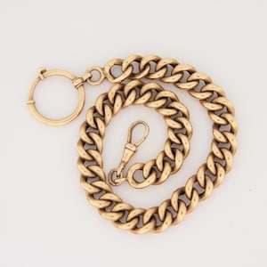 Antique 14k gold pocket watch chain 27 cm , Curb link pocket watch chain, Antique gold pocket watch chain,