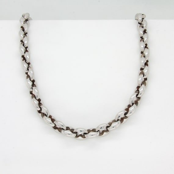 Vintage silver chunky chain necklace, Silver chain