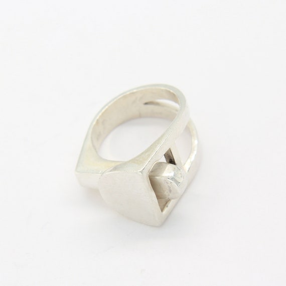 Vintage sterling silver modernist geometrical ring