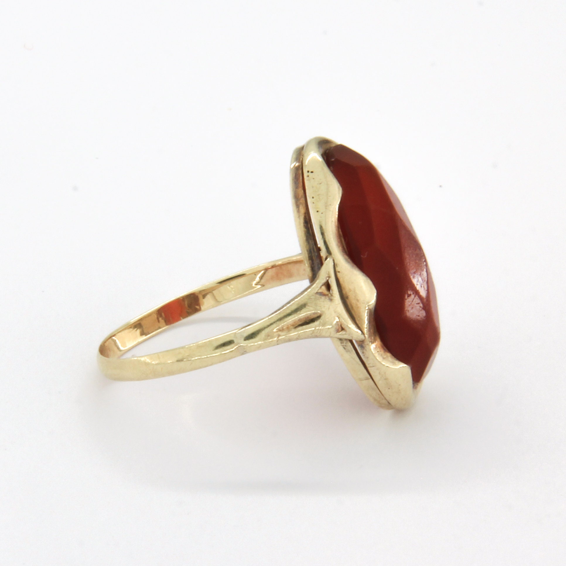 Antique 14k Gold Carnelian Ring Gemstone Statement Ring Rose - Etsy