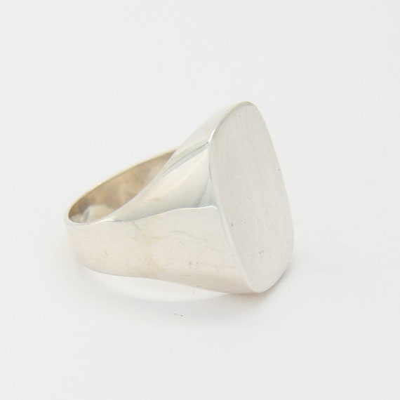 Vintage sterling silver signet ring, silver pinky