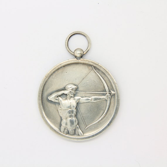 1930's Silver Sagittarius zodiac pendant, Vintage
