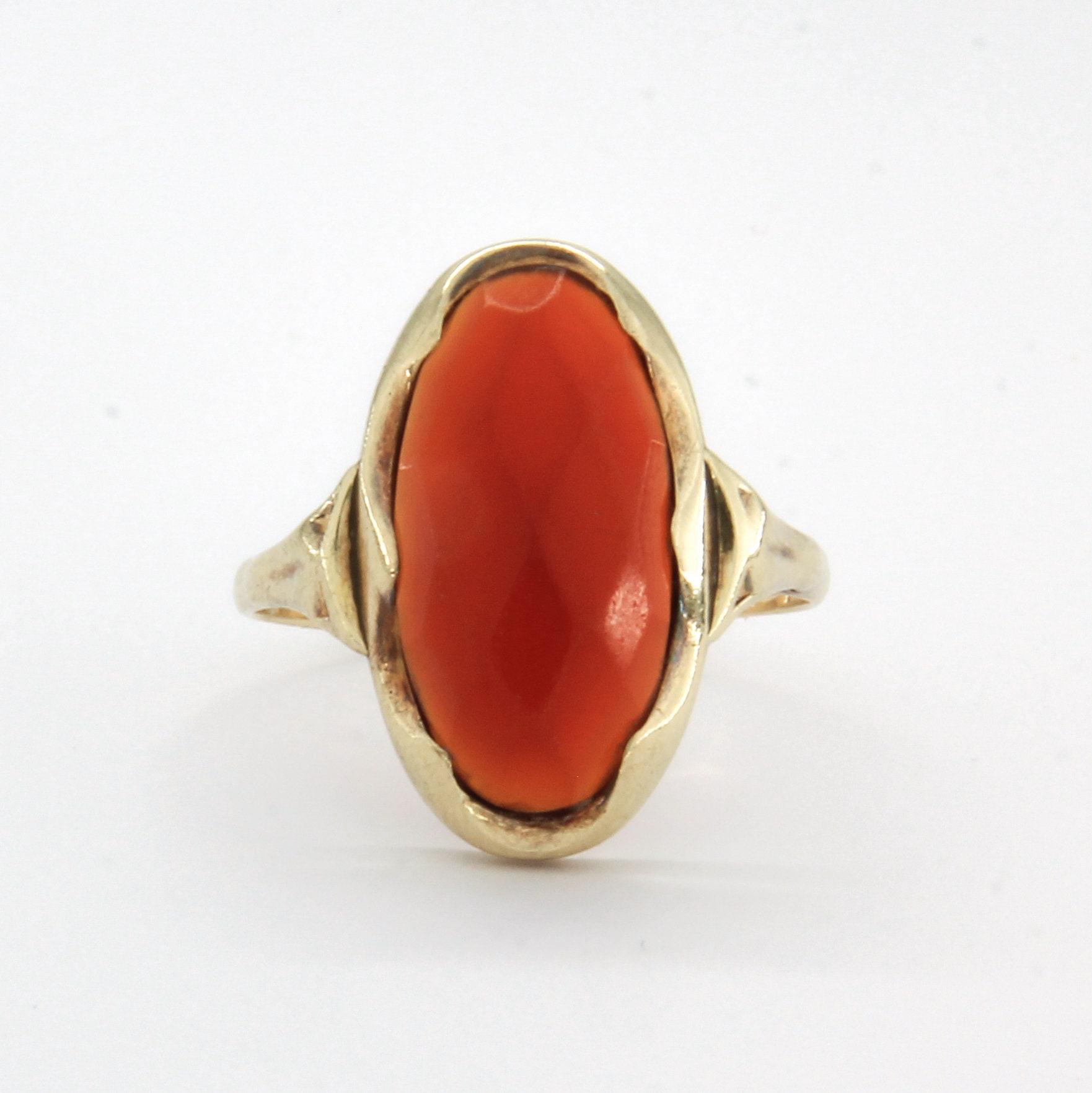 Antique 14k Gold Carnelian Ring Gemstone Statement Ring Rose - Etsy