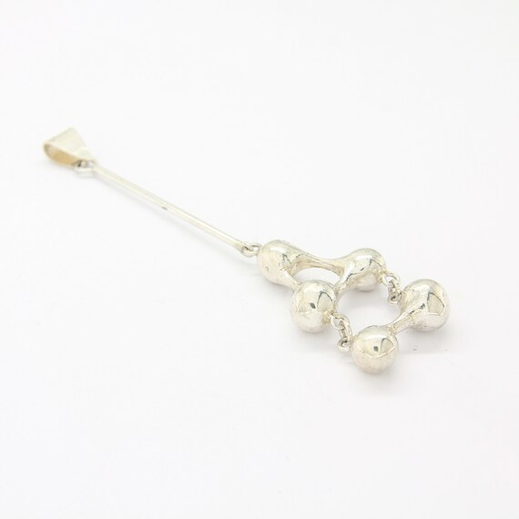 Vintage silver brutalist necklace pendant, brutali