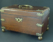 Anglo Chinese Padouk Wood Brass Mounted Tea Caddy 1770 China