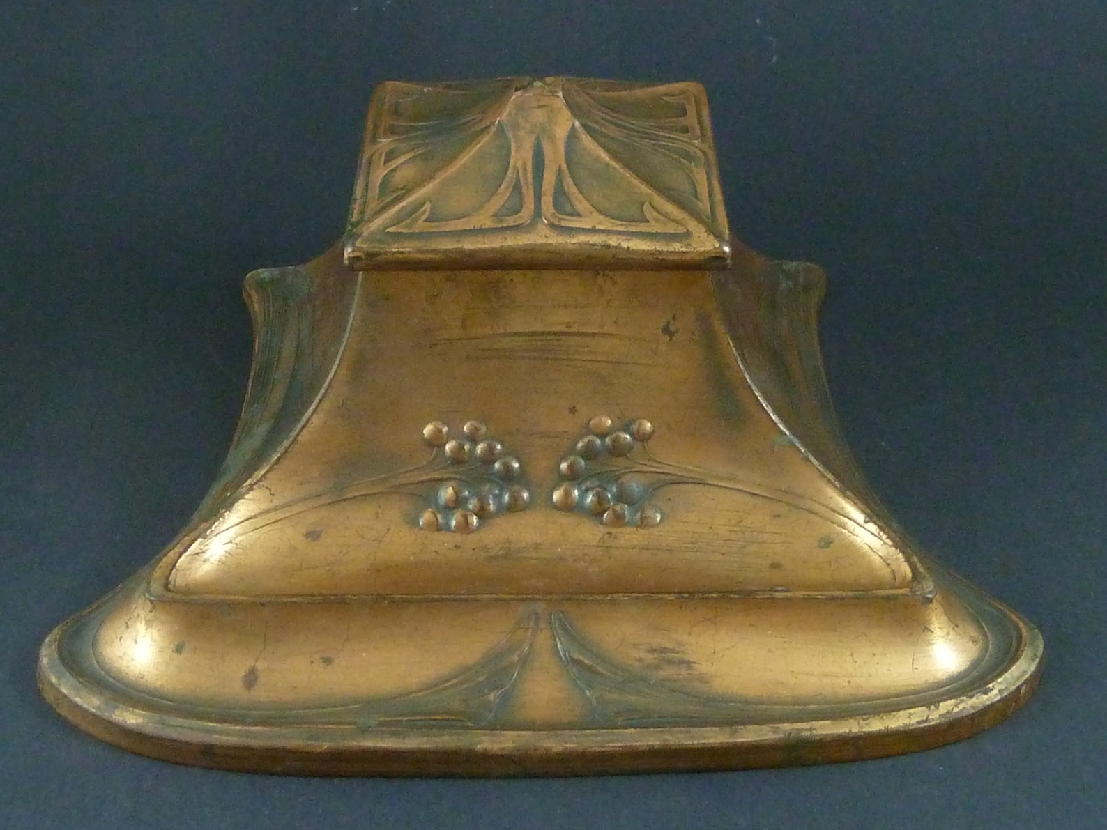 Large WMF Brass Inkwell Copper Art Nouveau German Jugendstil Etsy