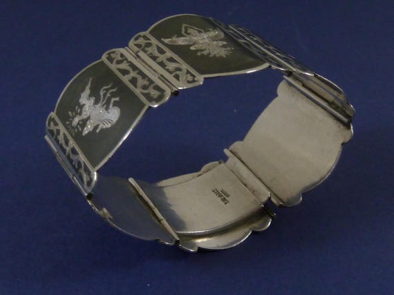 Siamese Niello Hallmarked Solid Sterling Silver E… - image 9