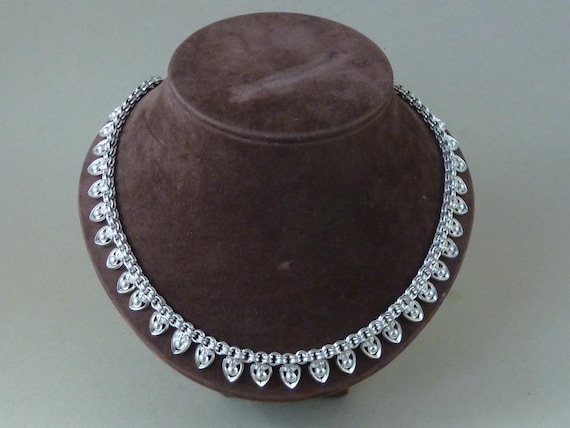 18" Edwardian Solid Sterling Silver Collar Pierce… - image 1