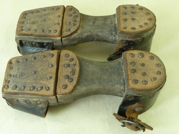 Child's Hinged Clogs Pattens Over Shoes 