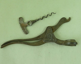 Sacacorchos antiguo de patente Lund de una sola palanca Cockerel Mark James Heeley