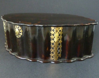 Tortoiseshell Casket Ceylon Dutch Colonial Silver Gilt Box Antique