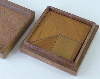 Tangram Tunbridge Ware Box Geometría Azulejo Rompecabezas Juguete