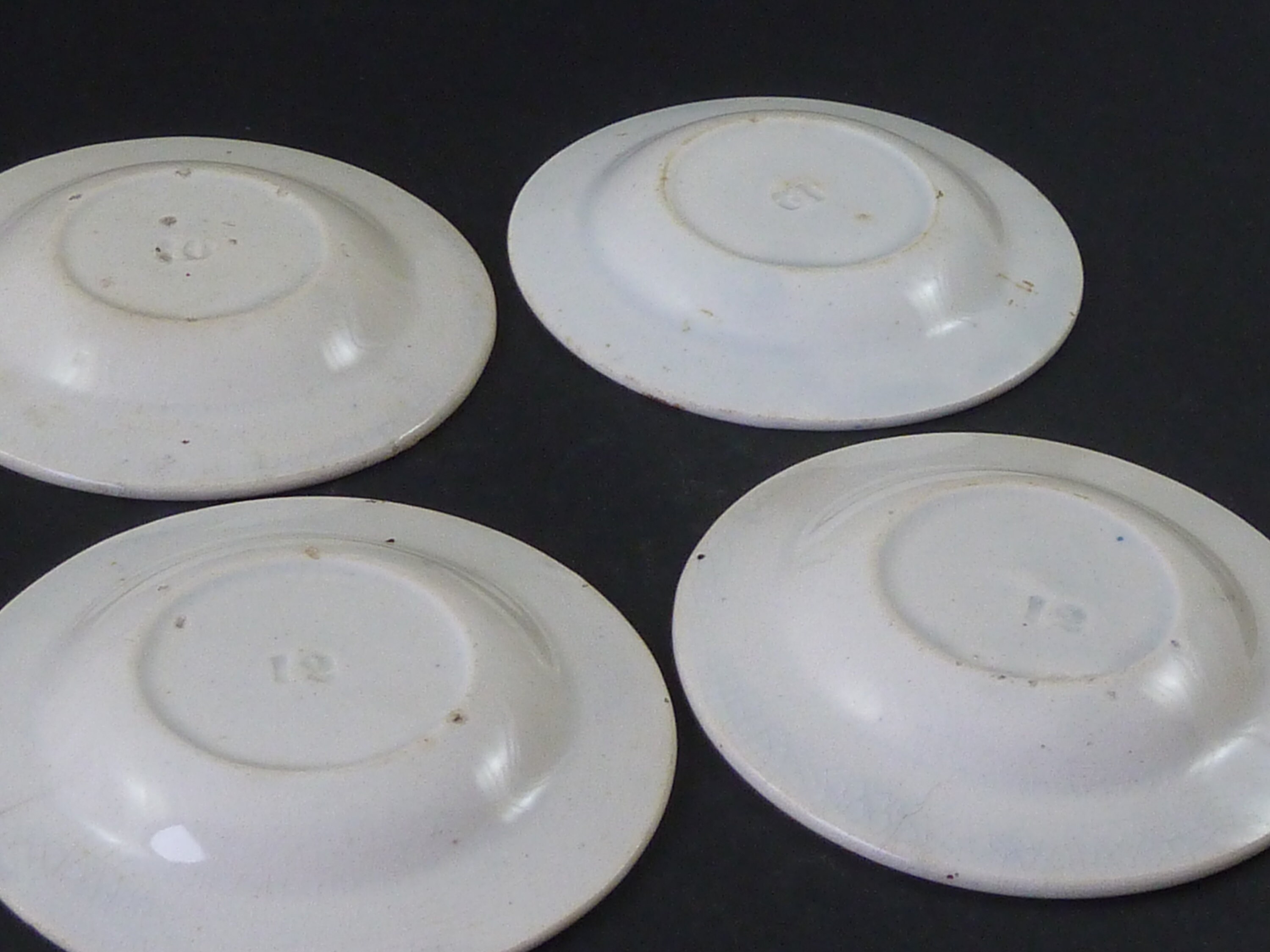 Victorian Black Brown Transfer Printed Childs Toy Tea Set Plates ...