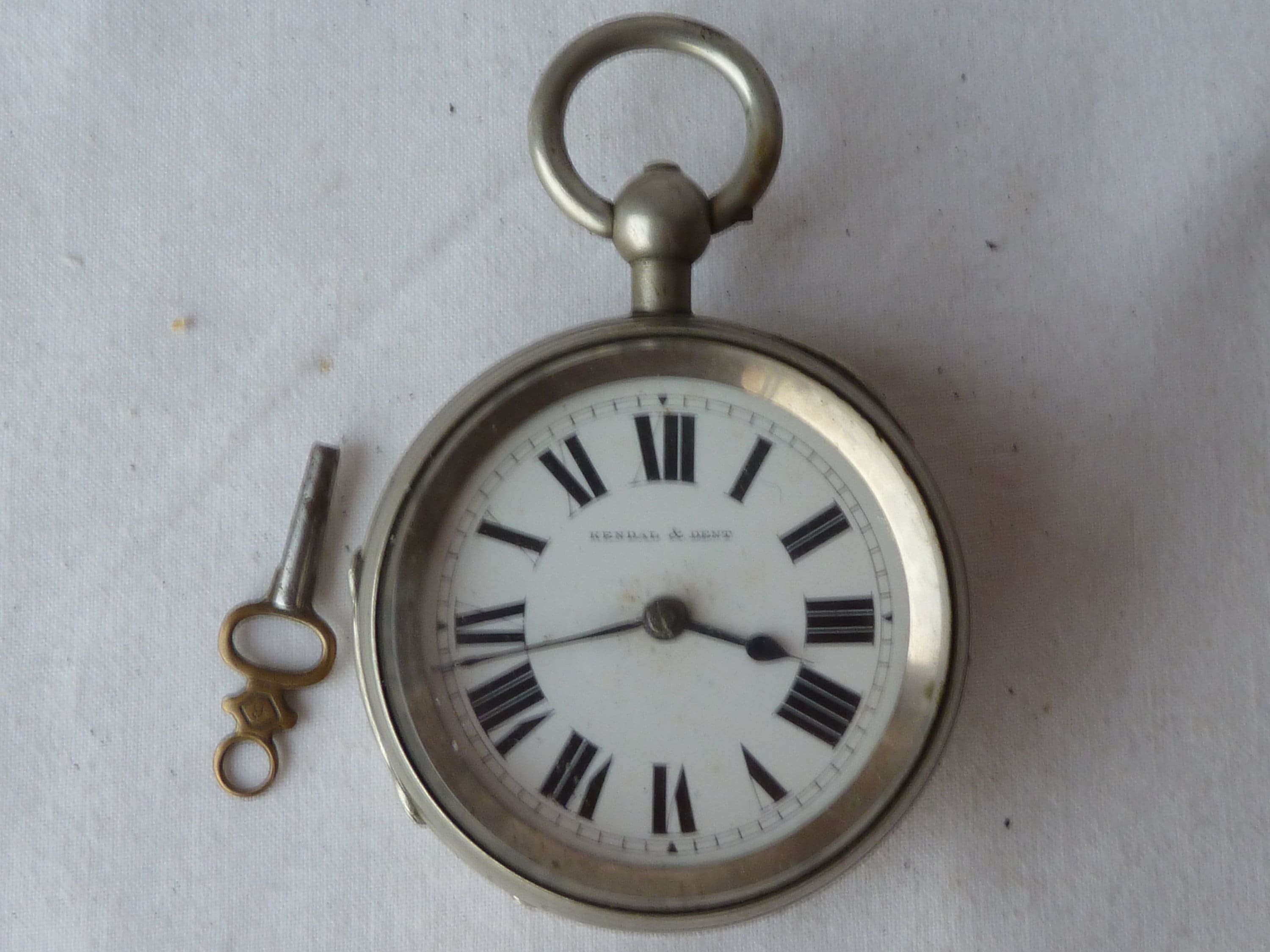 Kendal and Dent English Railway Nickel Case Jewelled Pocket Watch Key Antique Etsy