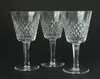 3 x 5,7/8 » Alana Wine Glasses Marked Waterford Crystal Irish Glass
