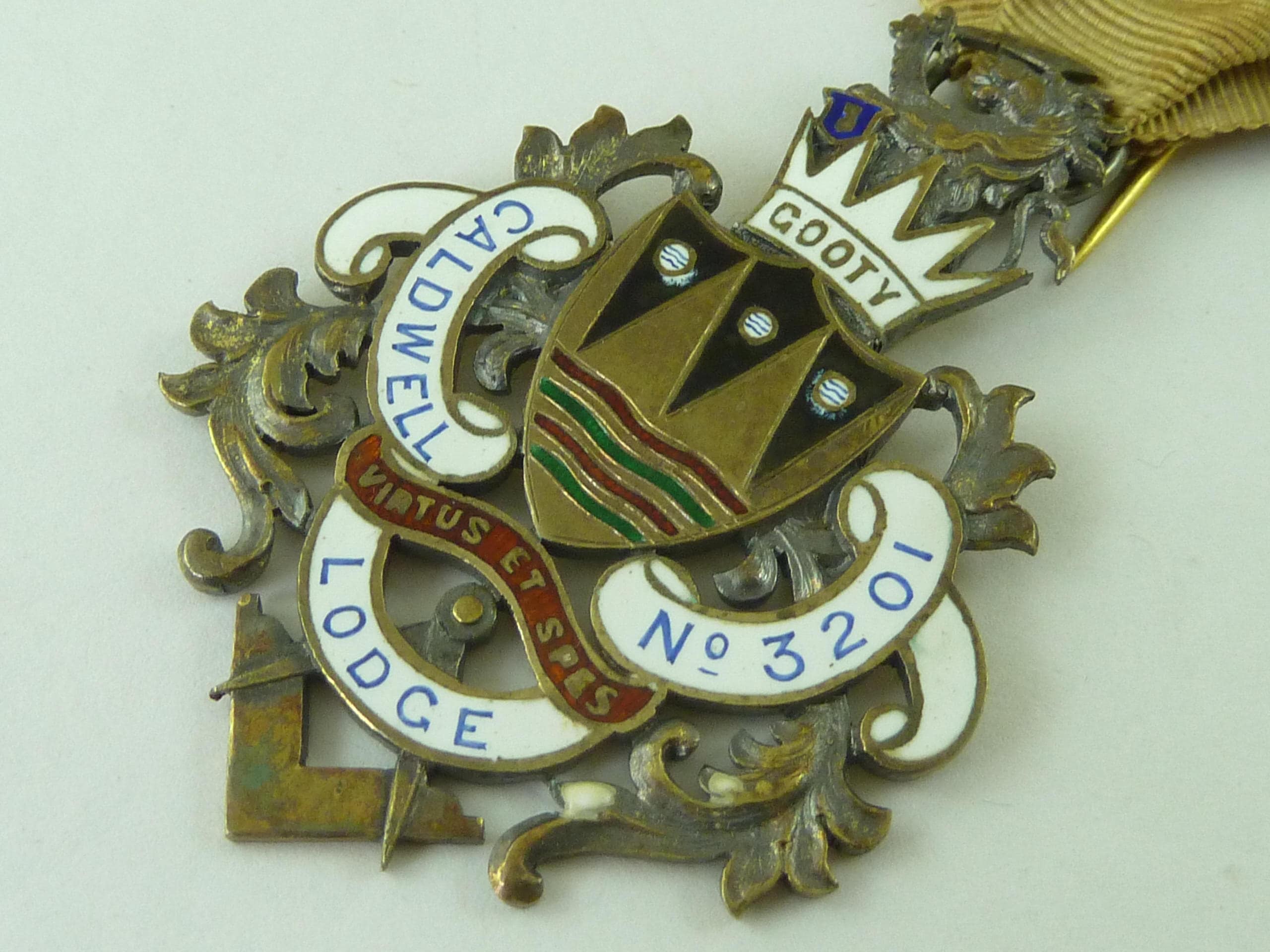 Image of 1906 Silver Masonic Medal Jewel Founder Caldwell 3201 Freemasonry Antique