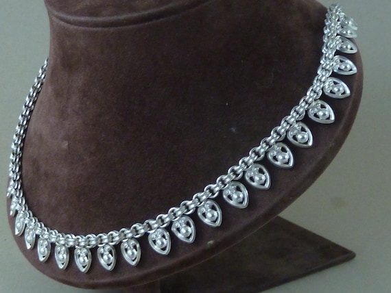 18" Edwardian Solid Sterling Silver Collar Pierce… - image 2