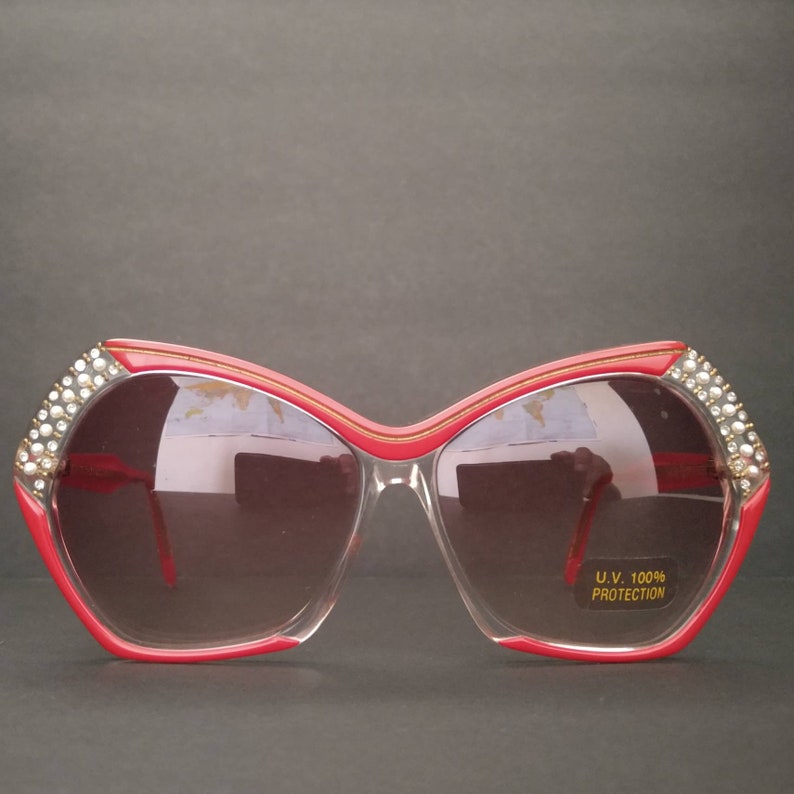 Download Vintage Ultra Charade Oversized Red Butterfly Sunglasses ...