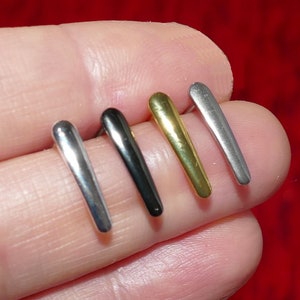 8x Stainless Steel Earring Bar Studs with Open Loop, Silver/Gold/Black Hypoallergenic Ear Pins with Rubber Backs C660