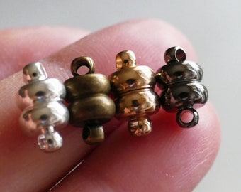 2x Half Ball Silver/Champagne Gold/Bronze/Gunmetal Black Magnetic Necklace Closure D322