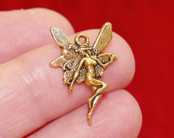 5/10x Fairy Charms, Antique Gold Tone Angel Pendant for Jewelry F157