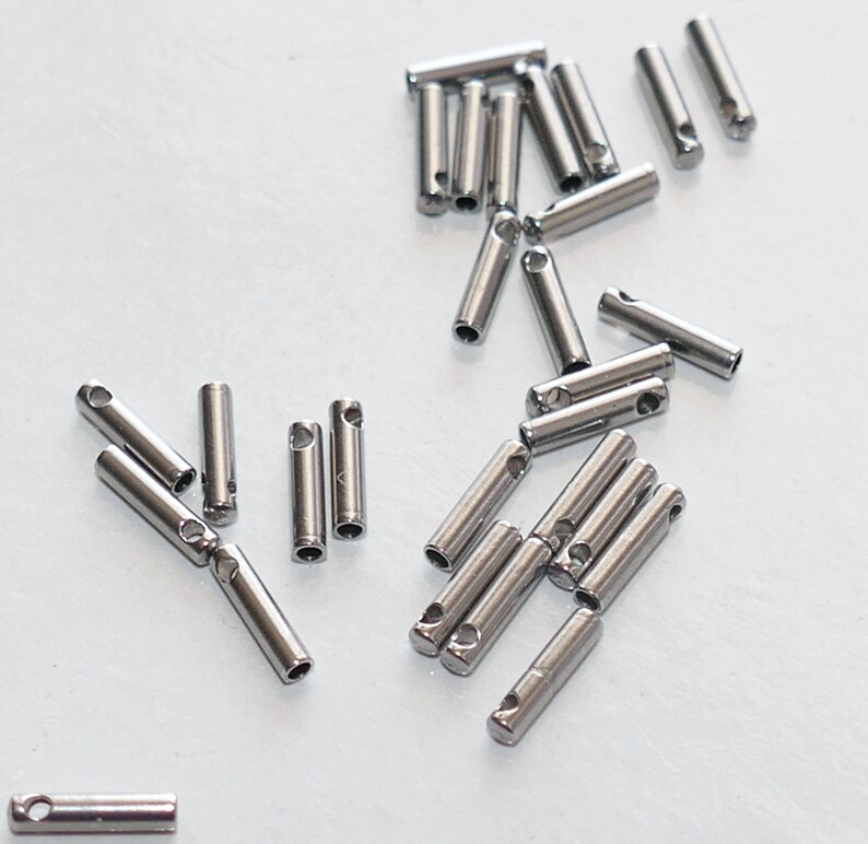 20x Stainless Steel 1mm Round Leather Cord Glue in Cord End Etsy