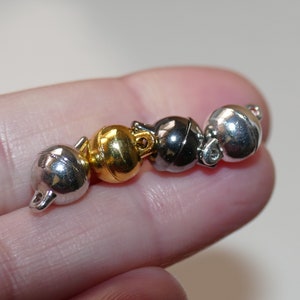 2x Ball Magnetic Clasp, 8mm Magnetic Closure for Jewelry Gold/Silver/Gunmetal Black Magnetic Bracelet/Necklace Fastener G078