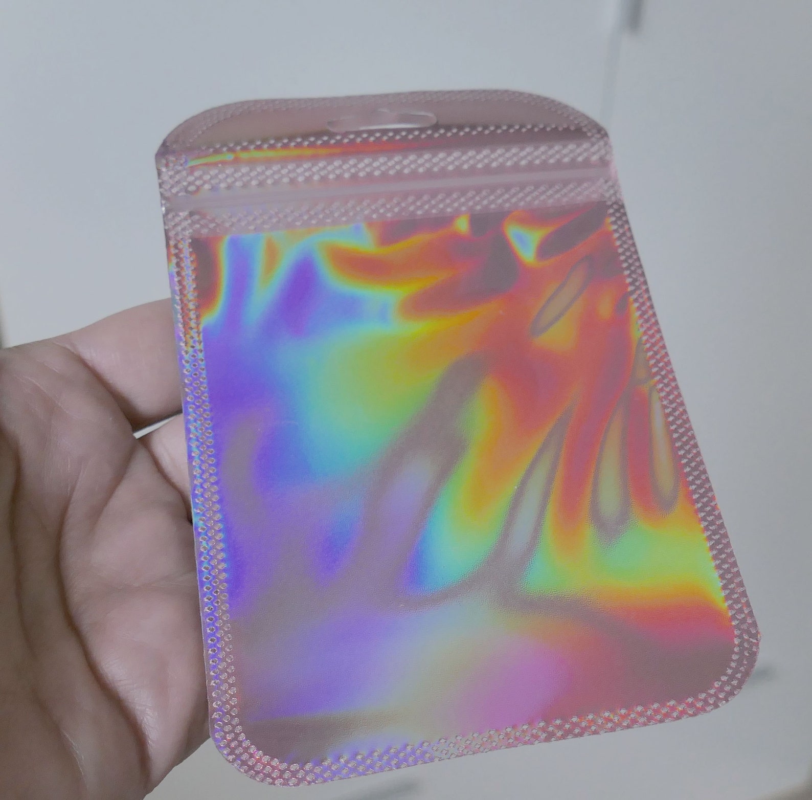 10x Rainbow Plastic Zip Lock Re Closable Gift Bags, Iridescent 8.5cm X ...