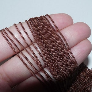 1 Meter Copper Cuban Curb Soldered Link Necklace Chain, 3.3 Feet Delicate Chain C120