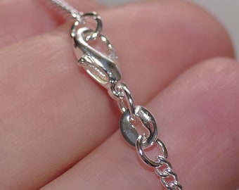 925シルバーメッキ 18インチ カーブリンク仕上げネックレスチェーン 5