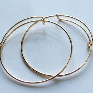 1/4x Gold Tone Bangle Adjustable Charm Expandable Bracelet Wire U121