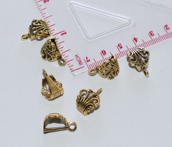Antique Bronze Antique Tone Bail Connector Spacer Beads Vintage Pendant Charm Holders Pack of 100 Antique Bronze Antique Tone Bail Connector Spacer Beads Vintage Pendant Charm Holders Pack of 100