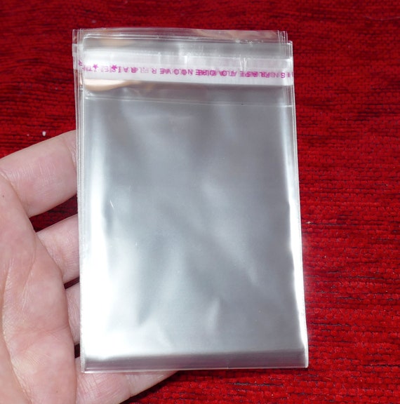 50/100x Clear Plastic Self Adhesive Seal Bag, Cello Packaging