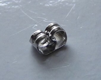 20/50/100x Butterfly Ear Nuts, Earring Backs, Dull Silver tone (EB17)