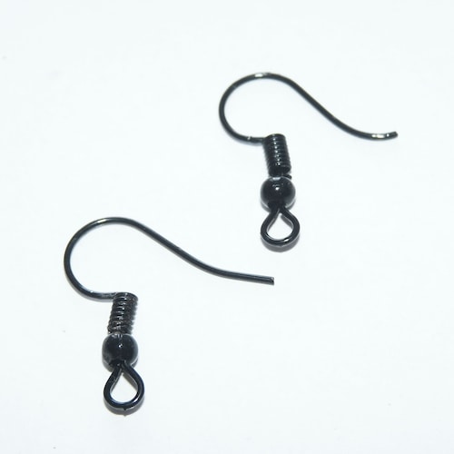 30x Hypoallergenic Black Earring Wires Jet Black Earring Etsy