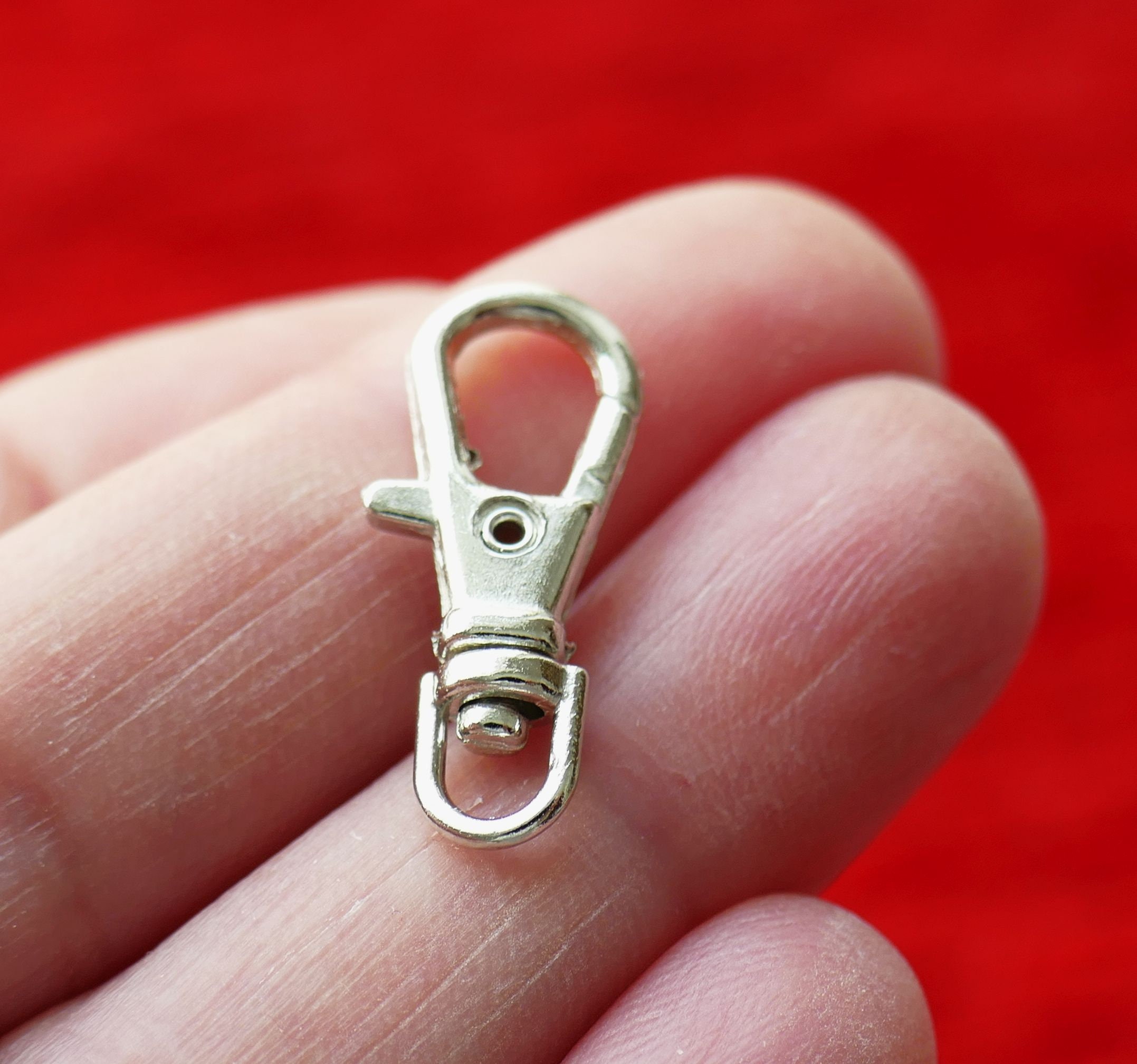 10 Small Swivel Silver Tone Lobster Clasp Key Ring Clip With