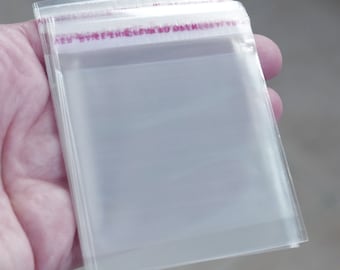 50x Clear Self Adhesive Seal Bag, 8x6cm Plastic Cello Packaging Transparent Pouches F039