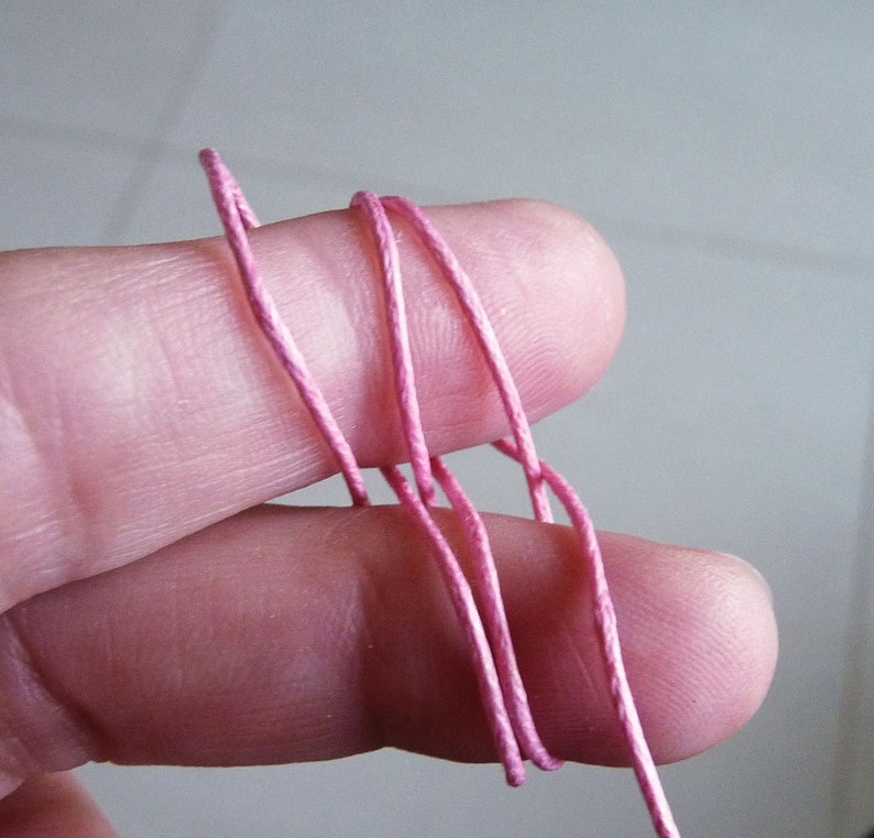 5/10Y Pink Waxed Cotton Cord 1mm Wide Dark Pink Necklace Etsy