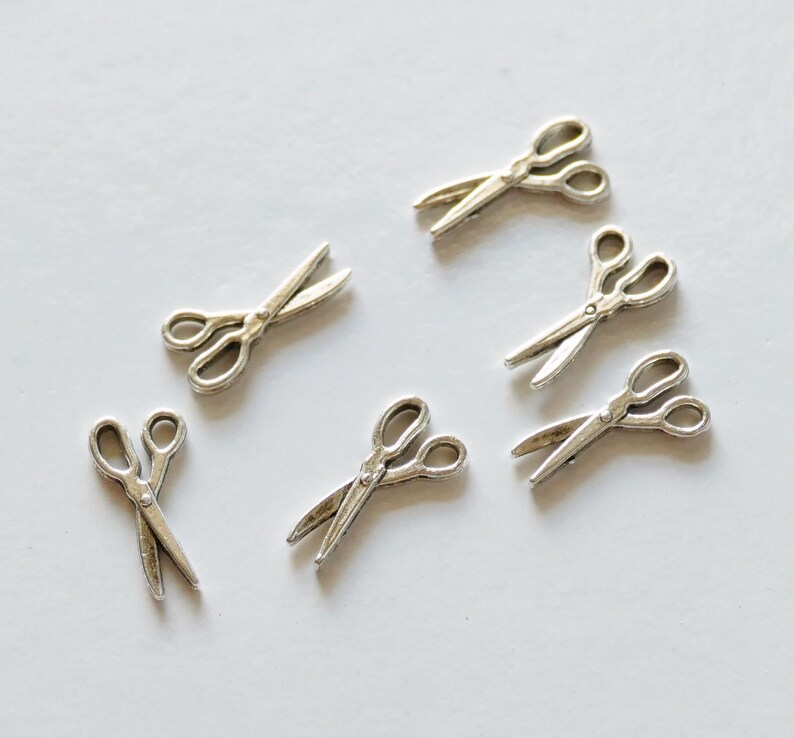 40x Scissors Charm Bulk Charms for Bracelet Antique Silver Etsy