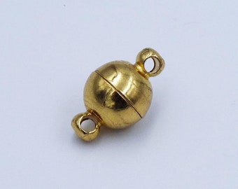 Cierres magnéticos de bola fuerte de acero inoxidable dorado de 8 mm D038