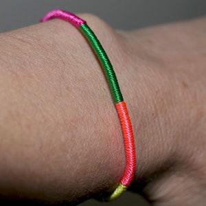 Friendship String Thin Rainbow Color 7&quot; Long Waterproof Bracelet G208