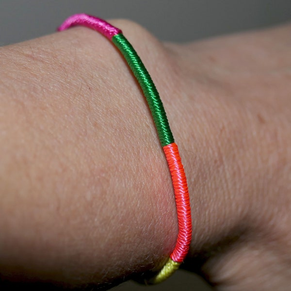 Friendship String Thin Rainbow Color 7" Long Waterproof Bracelet G208