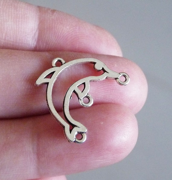 Dolphin Connectors 3 Hole Frame Connectors Dolphin Earring Etsy
