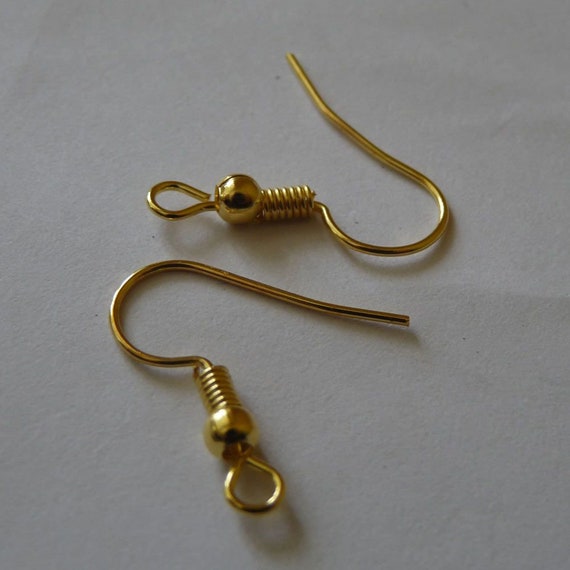 20/50x Gold Earring Wire Hooks Gold Plated Color French - Etsy Denmark
